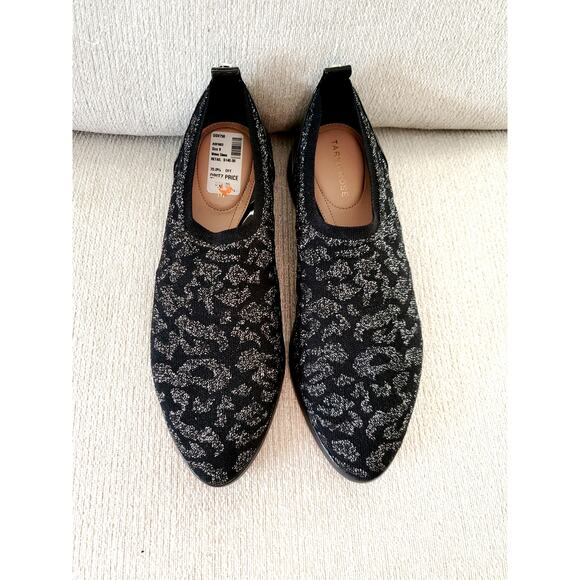 Taryn Rose Black Silver Danica Slip On Shoes 9 B Leather Linning $140 - Picture 3 of 10